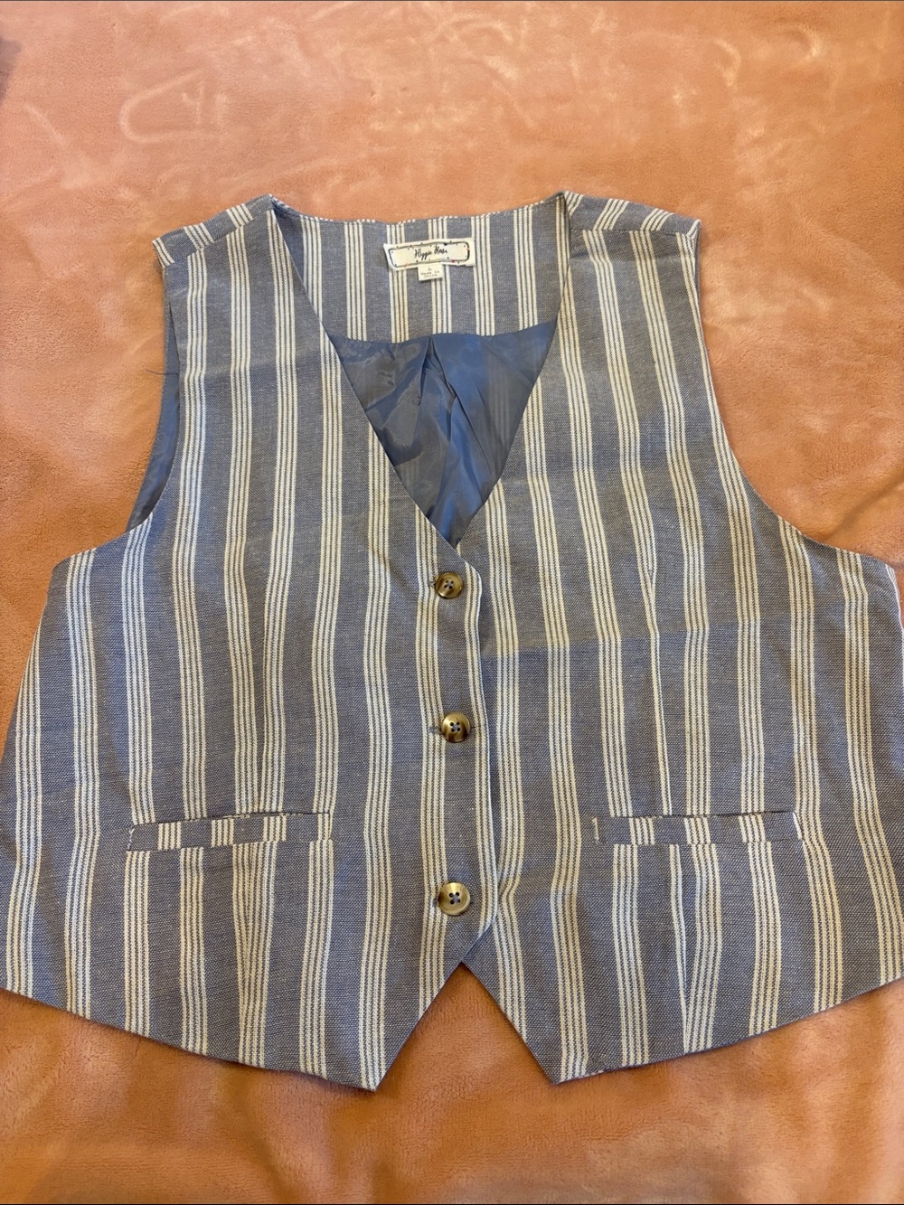 Hippie Rose Blue & White Striped Vest